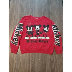 Vintage 90's Disney Mickey Mouse Club Emotions Red Crewneck Sweatshirt Women L